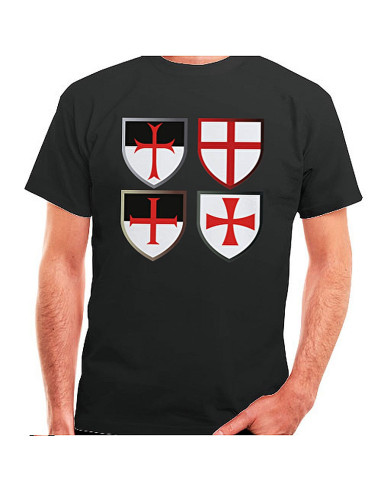 Black T-shirt Templar Crosses, short sleeve ᐉ T-shirts ᐉ Medieval Shop