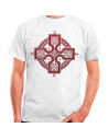 White Celtic Cross T-shirt, short sleeve