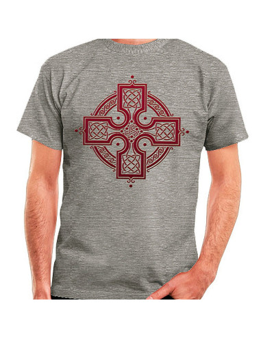 T-shirt Grey Celtic Cross, short sleeve. T-shirts - Clothing.