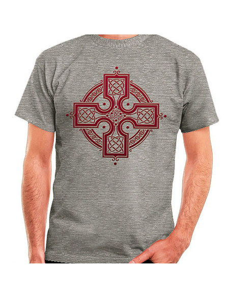 Gray Celtic Cross T-shirt, short sleeve