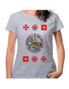 Women's Gray Templar T-shirt with crosses, short sleeve