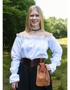 White long-sleeved medieval blouse, Carmen