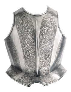 Engraved breastplate for armor