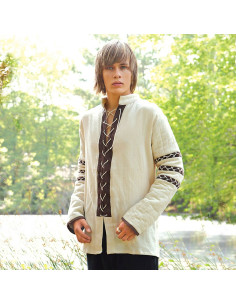 Quilted Nordic shirt, cream color