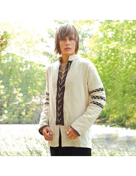 Quilted Nordic shirt, cream color