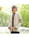 Quilted Nordic shirt, cream color