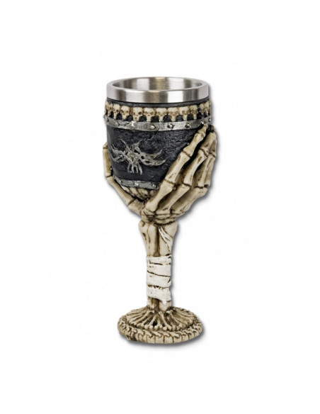 goblet skeleton hand decoration