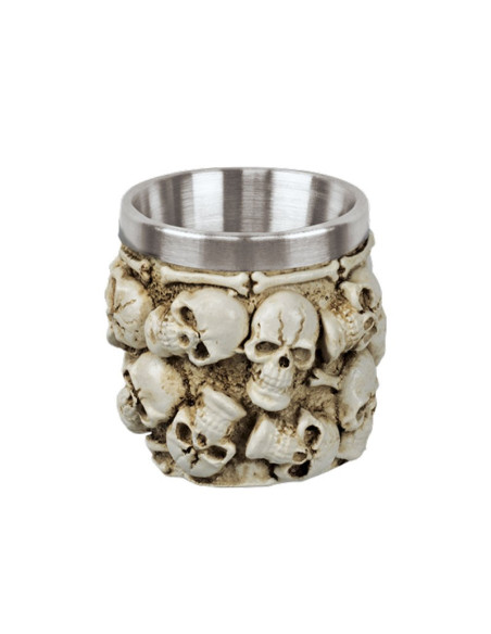 Glass decorated with skulls