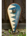 White-Blue Norman Shield in latex, 115x58 cms.