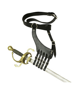 Belt with sword holder in black leather