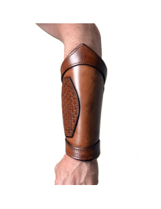 Celtic adjustable leather bracelets for LARP, couple