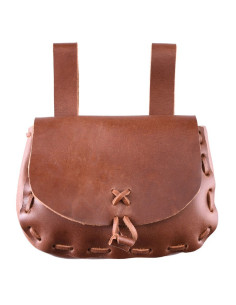 Reversible medieval bag, cowhide leather