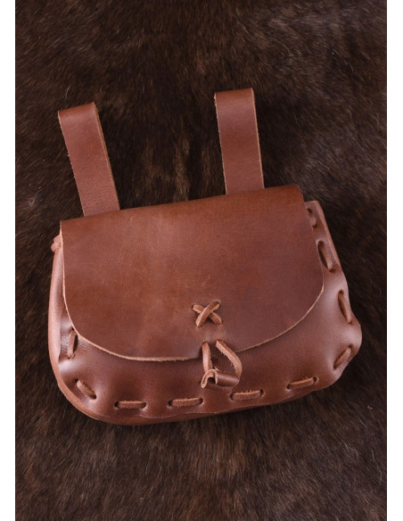 Reversible medieval bag, cowhide leather