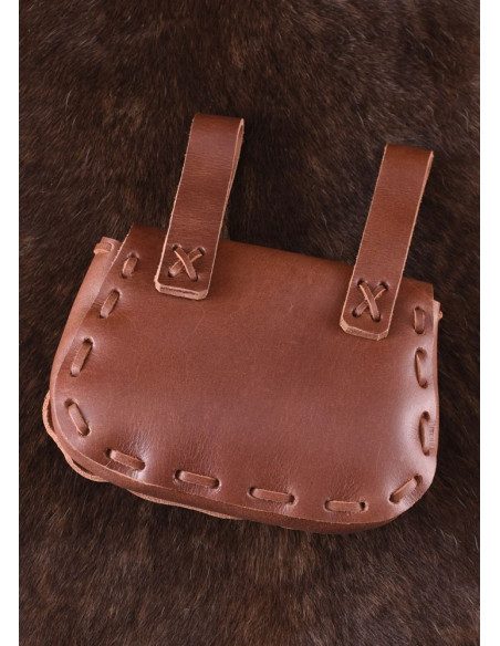 Reversible medieval bag, cowhide leather