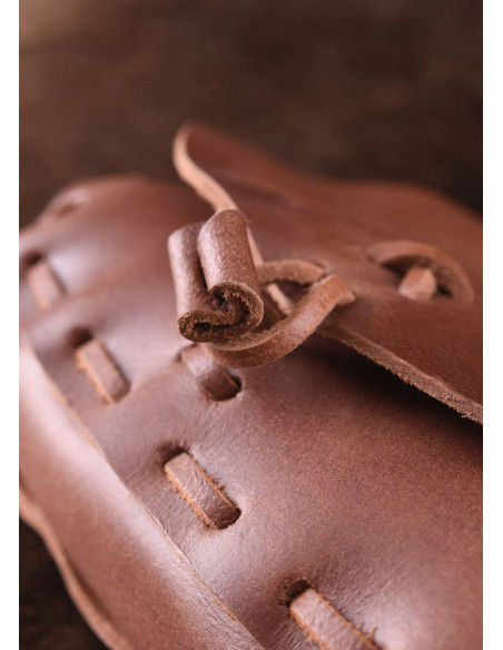 Reversible medieval bag, cowhide leather