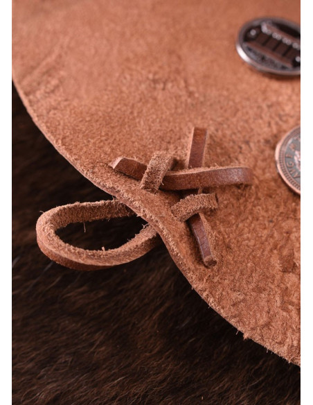 Reversible medieval bag, cowhide leather