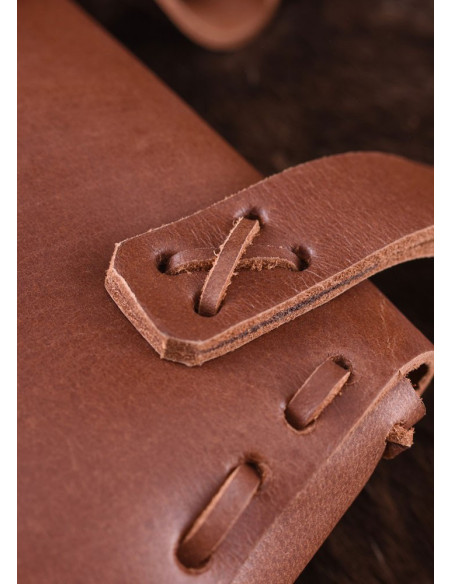 Reversible medieval bag, cowhide leather