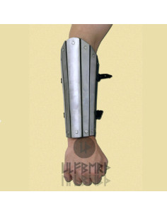 Leather bracelet with metal straps