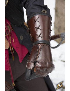 Leather gauntlet, left arm (1 ct.)