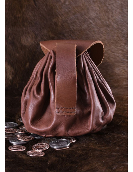 Medieval Geldkatze bag brown leather... Medieval Geldkatze bag brown leather...