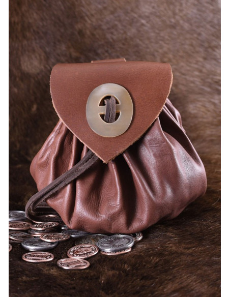 Medieval Geldkatze bag brown leather... Medieval Geldkatze bag brown leather...