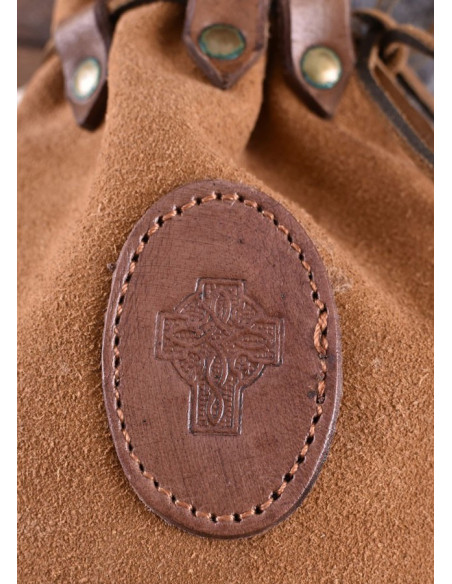 Celta suede leather bag with drawstring