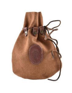 Celta suede leather bag with drawstring