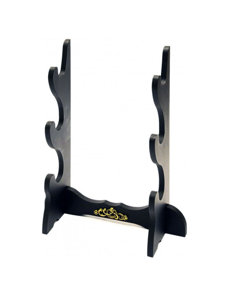 Desktop gun rack with 3 katanas