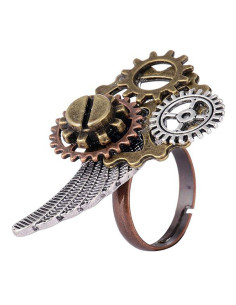 SteamPunk Angel Wing Adjustable Ring