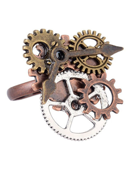 Adjustable Ring SteamPunk Gears Clock
