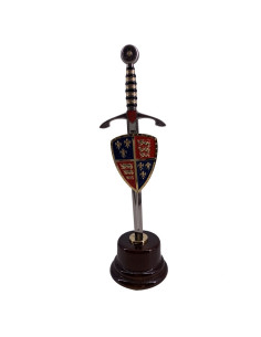 Mini-sword with mini-shield and base Eduardo de Woodstock...