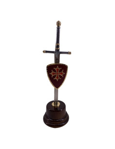 Mini-sword with mini-shield and base of the Cathars