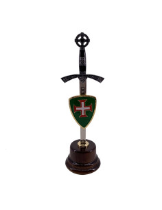 Mini-sword with mini-shield and base of Knights of Christ