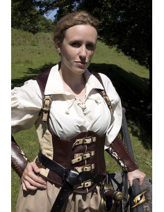 Medieval leather rogue corset