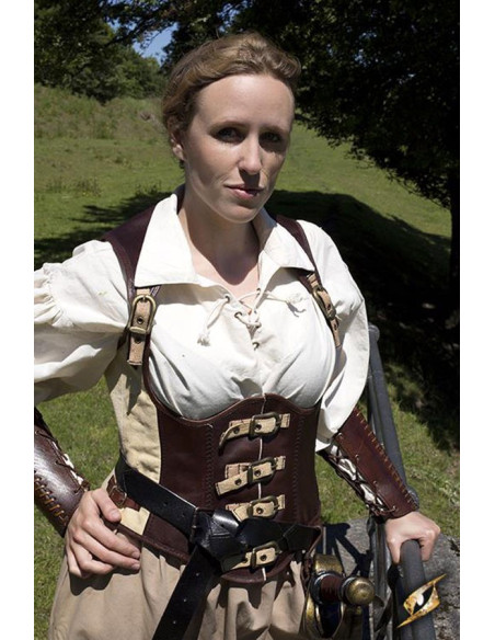 Medieval leather rogue corset