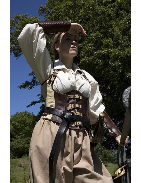 Medieval leather rogue corset