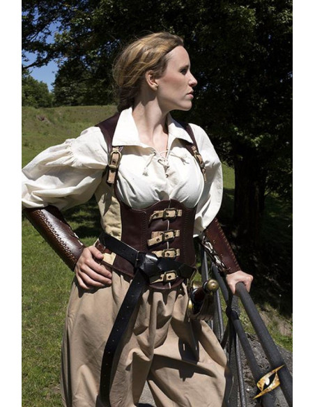 Medieval leather rogue corset