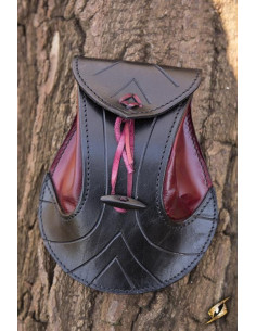 Elven red-black leather bag