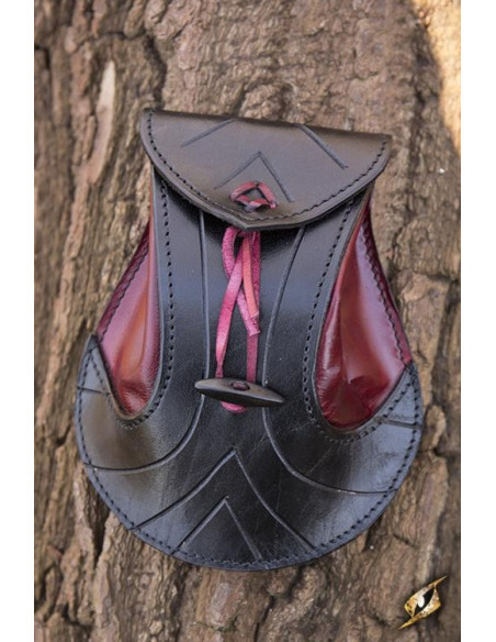 Elven red-black leather bag