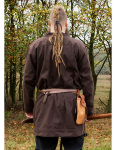 Viking tunic Klappenrock Bjorn in brown 2