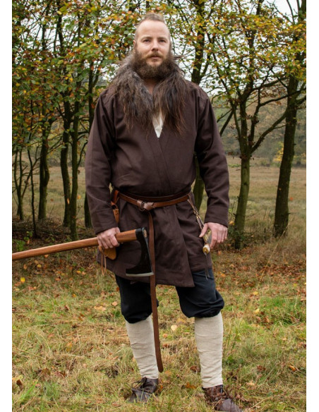 Viking tunic Klappenrock Bjorn in brown