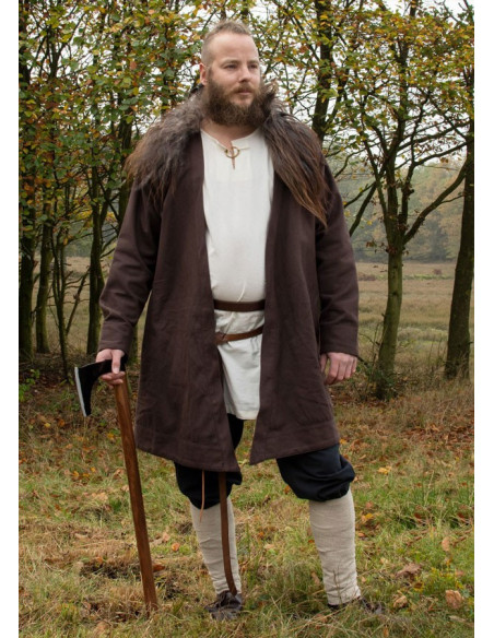 Viking tunic Klappenrock Bjorn in brown