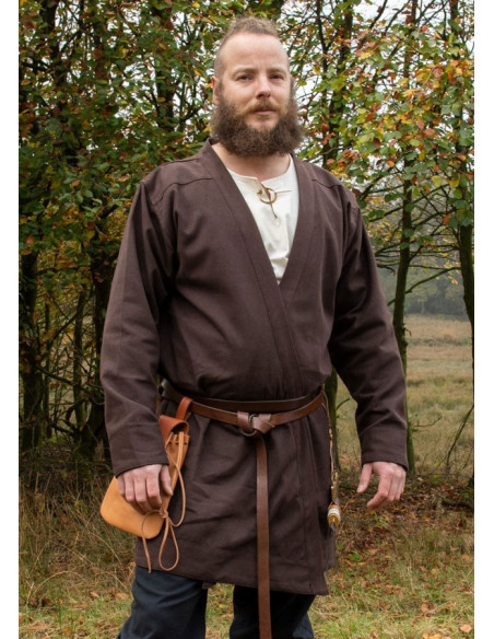 Viking tunic Klappenrock Bjorn in brown