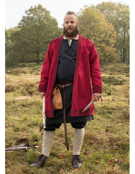 Viking tunic Klappenrock Bjorn in red