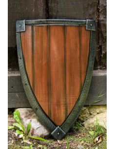 LARP Crusaders shield, wood finish