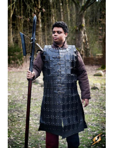 Long medieval leather brigantine