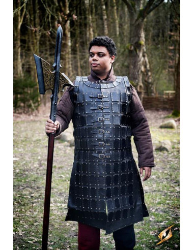 Long medieval leather brigantine