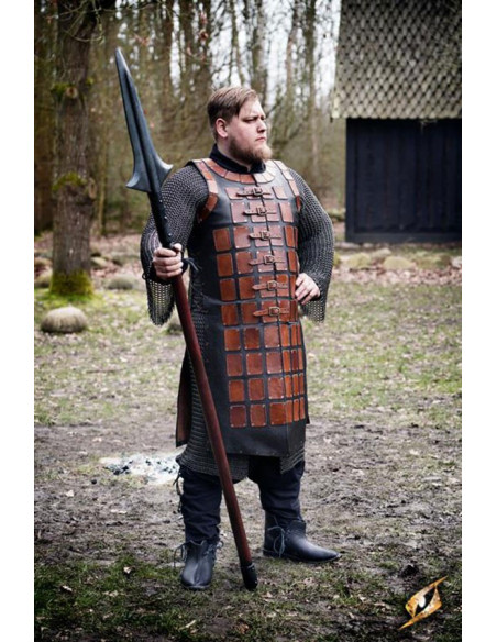 Long medieval leather brigantine