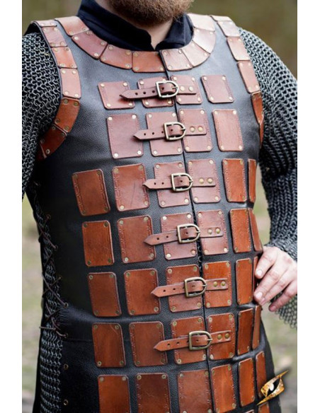 Long medieval leather brigantine