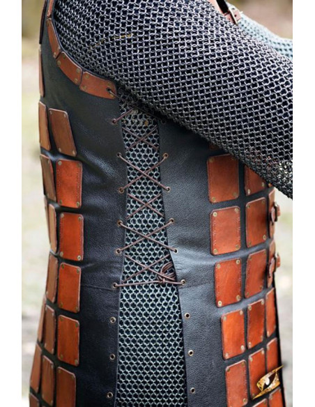 Long medieval leather brigantine